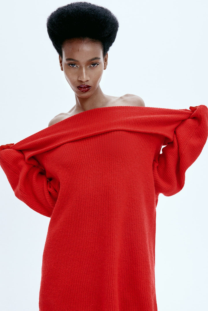 Maelira - Off-Shoulder Layered Knitted Top