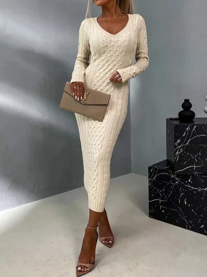 Janaa™ | Elegant Back Sweater Dress