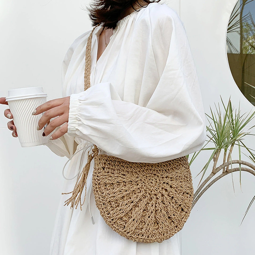 StraLook™ Straw effect shoulder bag