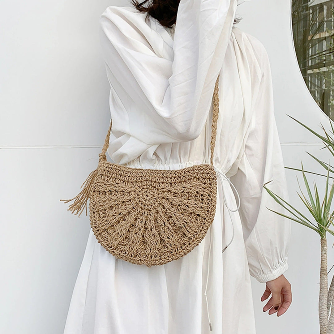 StraLook™ Straw effect shoulder bag