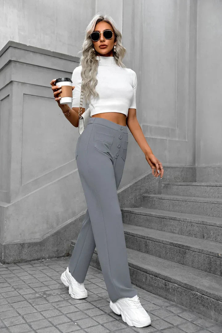 Grinta™ High Waisted Elastic Casual Pants