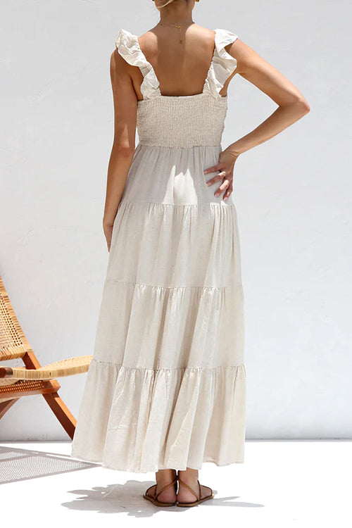 Celeste™ V-neck sleeveless linen maxi dress